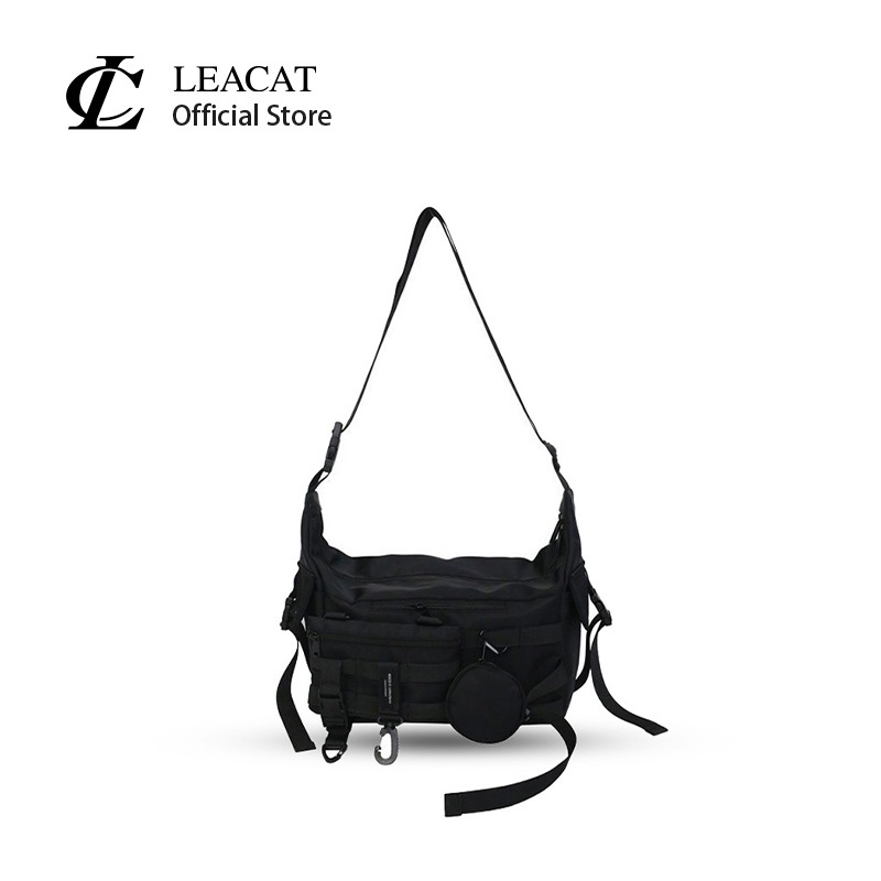 Leacat 3 in 1 กระเป๋าสะพายไหล่ กระเป๋าเมสเซนเจอร์ ความจุขนาดใหญ่ สไตล์ฮิปฮอป สําหรับผู้ชาย