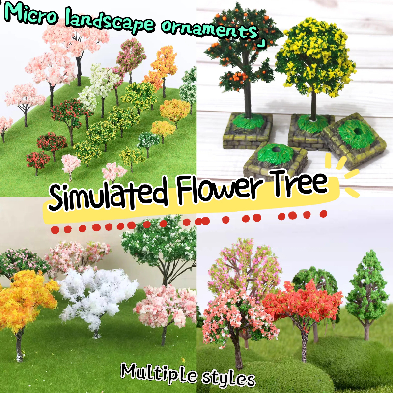 ภูมิทัศน์ไมโครการจัดสวนตกแต่งสร้างสรรค์ดอกไม้พลาสติกไมโครภูมิทัศน์จําลองต้นไม้ตกแต่งอุปกรณ์ดอกไม้ฉ่ํามอสการจัดสวนตกแต่ง