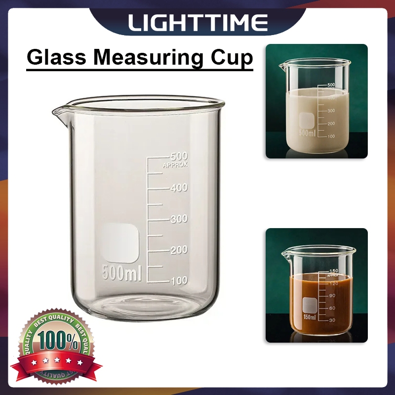 ถ้วยตวงแก้ว ถ้วยขนาดใสทนความร้อน 50/100/150/250/500/1000ml ห้องครัวเบเกอรี่ห้องปฏิบัติการ Beaker เครื่องมือวัด