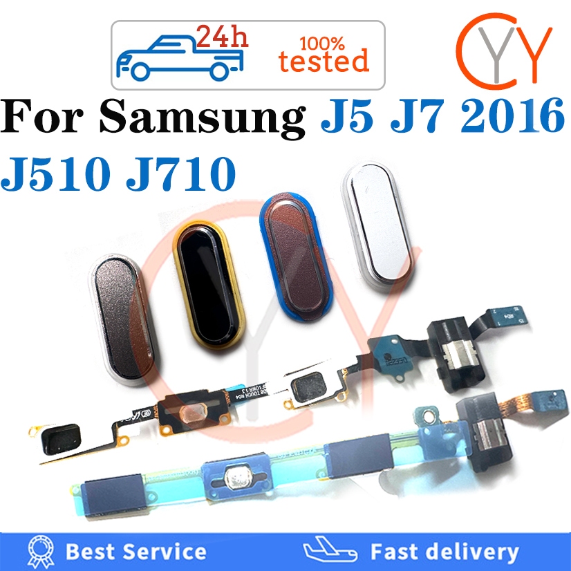 สําหรับ Samsung Galaxy J5 J7 2016 J510 J710 Power On Off volume Home ปุ่มหูฟังหูฟังแจ็ค Flex