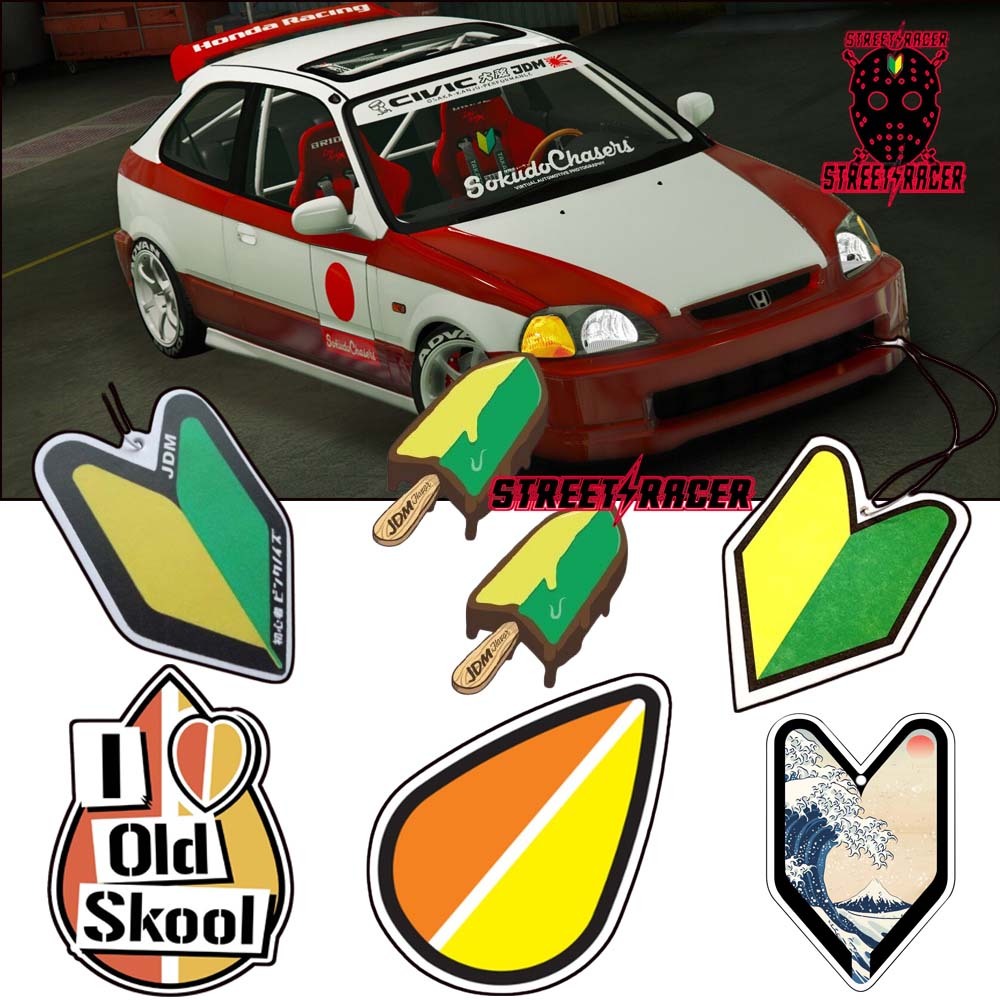 Jdm Wakaba Old School Car Air Freshener น้ําหอม JDM ตกแต่งกระจกมองหลังจี้