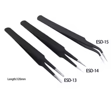 เอสดี-13 เอสดี-14 เอสดี-15ป้องกันไฟฟ้าสถิตย์โค้งคีมปลายตรงแม่นยําบัดกรีแหนบชุดอิเล็กทรอนิกส์ เอสดี แหนบเครื่องมือ