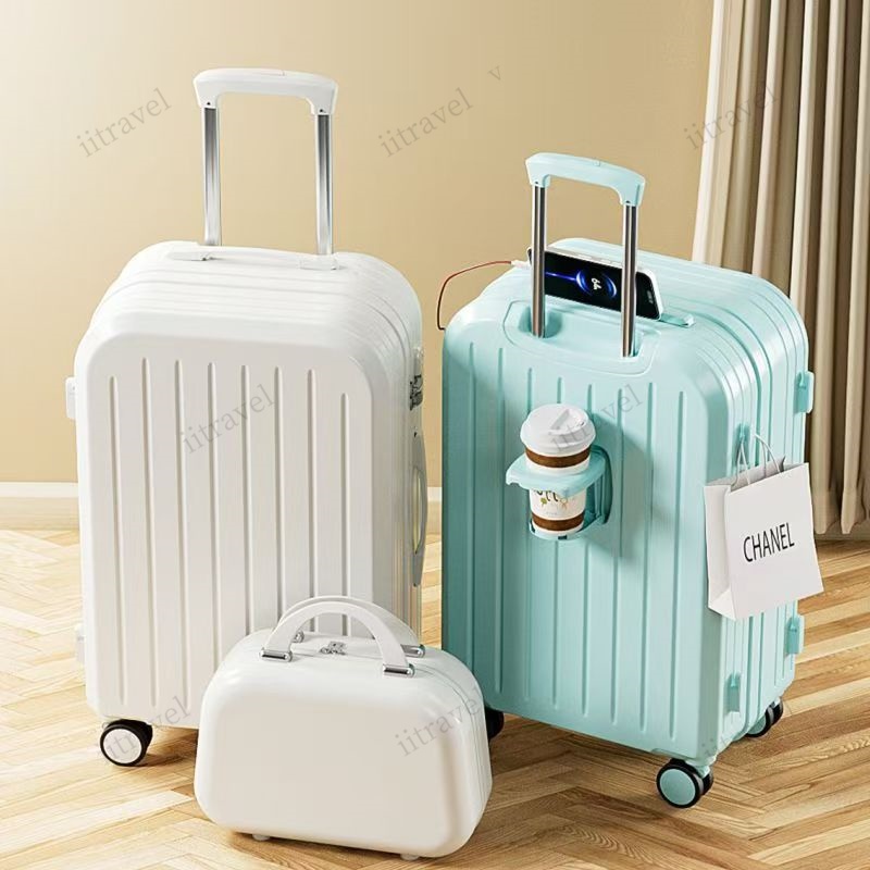 กระเป๋าเดินทาง 20/26 นิ้ว USB Port น้ำหนัก เบา กระเป๋าเดินทางล้อลาก ล้อหมุนได้ 360° luggage