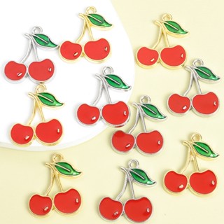 10ชิ้นหวานน่ารักสีแดงเชอร์รี่เคลือบหยดน้ํามันเสน่ห์,แฟชั่นผล…