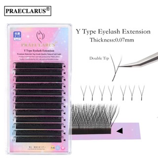 PRAECLARUS ขนตาปลอม ชนิด Y เนื้อแมตต์ หนา 0.07 มม. วัสดุพรีเ…