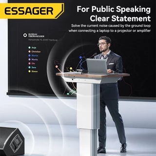 Essager 3.5MM AUX Audio Ground Isolator สําหรับคุณภาพเสียงที่ได้รับการปรับปรุงและลดเสียงรบกวน