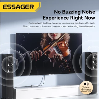 Essager 3.5MM AUX Audio Ground Isolator สําหรับคุณภาพเสียงที่ได้รับการปรับปรุงและลดเสียงรบกวน