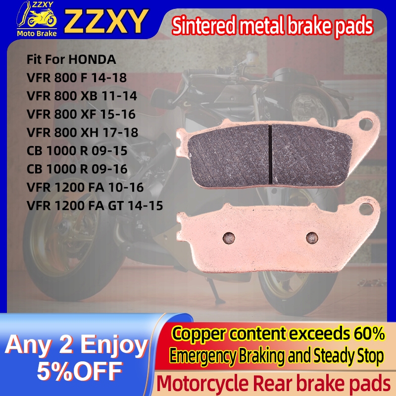 ผ้าเบรคหลังโลหะเผาสําหรับ HONDA VFR 800 14-18 CB 1000 R 09-16 VFR 1200 FA 10-16 VFR 1200 FA GT 14-15