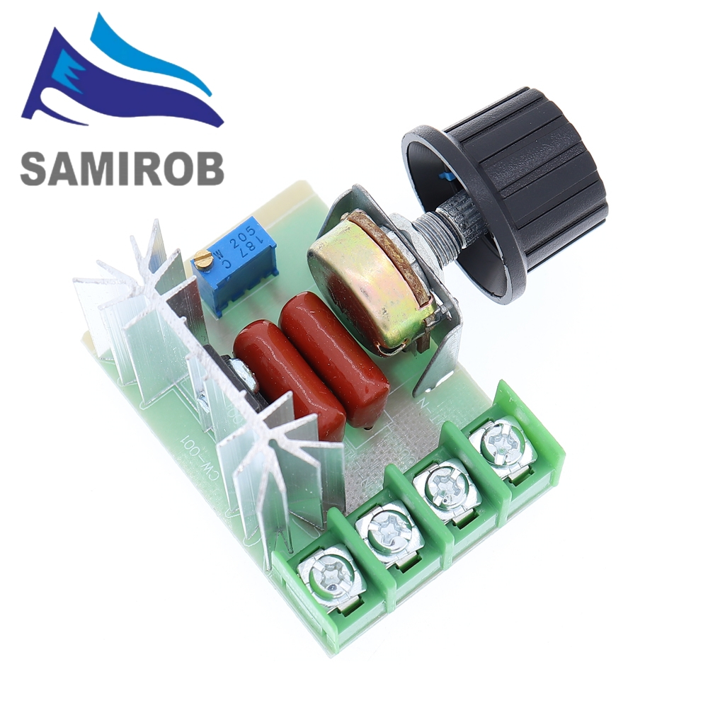 Ac 220V 2000W SCR เครื่องปรับแรงดันไฟฟ้า Dimming Dimmers เครื่องควบคุมความเร็ว Thermostat