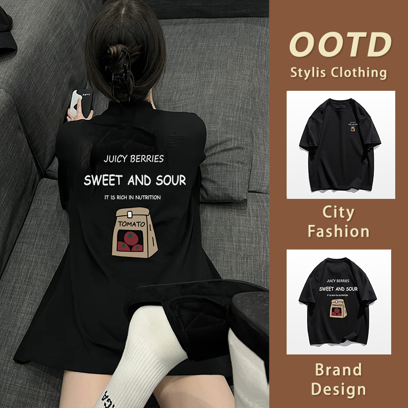 ส่งจากไทย เสื้อยืดแขนสั้น เนื้อผ้าคอตตอน ลายสไตล์มินิมอล YG904