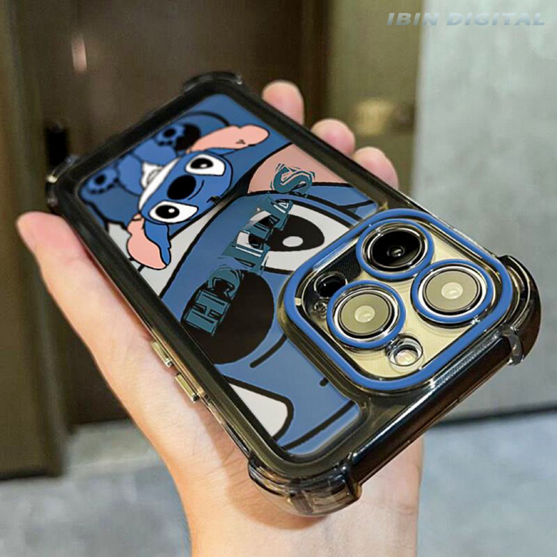 เคส Oppo A3X 4G A98 5G A97 5G A78 5G A53 A33 A76 A96 A92 A52 กรณีโทรศัพท์ Stitch ซิลิโคนสี่มุม