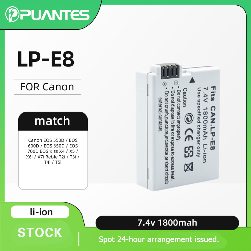 Puantes LP-E8 LP E8 กล้อง Canon คือ Canon EOS 600d 650d 700d KISS X5x6IX7I REBLE T4i.