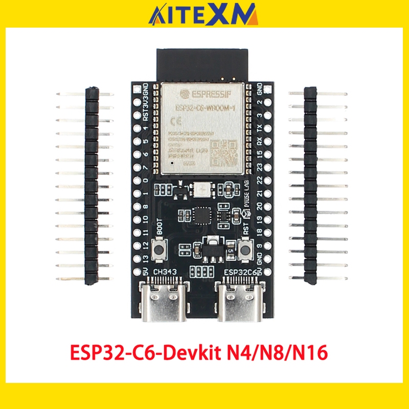 Esp32 ESP32-C6 WiFi + บลูทูธอินเทอร์เน็ตของสิ่งที่ Dual Type-C Development Board Core Board ESP32-C6-DevKit C N4R2 สําหรับ Arduino