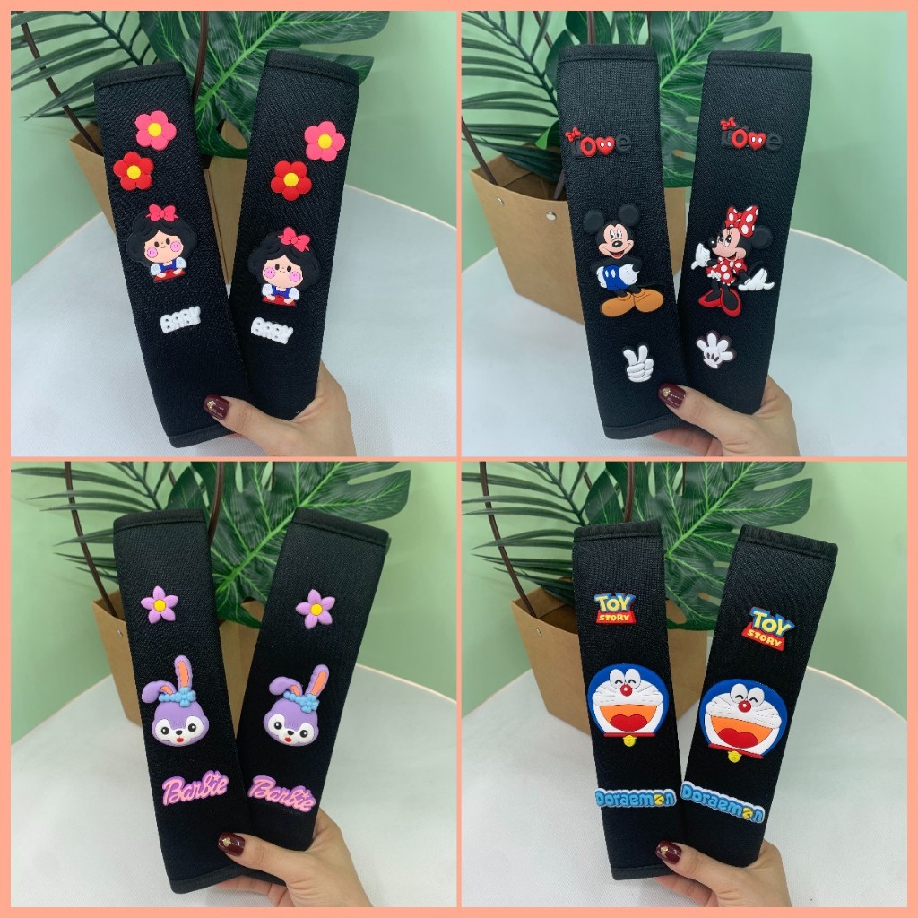2pcs ปลอกหุ้มเข็มขัดนิรภัยรถยนต์ลายการ์ตูนน่ารักสำหรับป้องกันไหล่รถยนต์,สายรัดไหล่,ยามไหล่ ปลอกป้องกันเข็มขัดนิรภัย