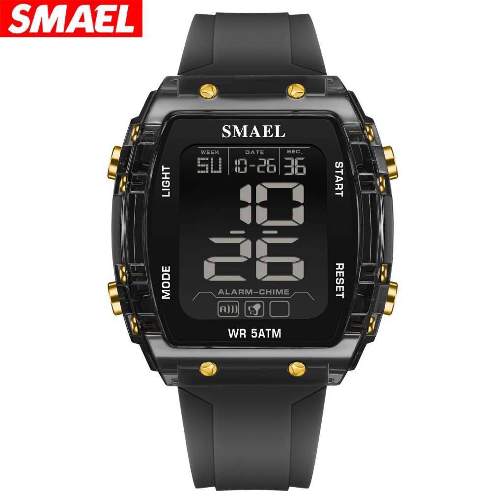SMAEL สมาเอล ไวน์บาร์เรลรูปมัลติฟังก์ชั่กีฬานาฬิกาแฟชั่น นํา ดิจิตอลกันน้ํานาฬิกาผู้ชาย