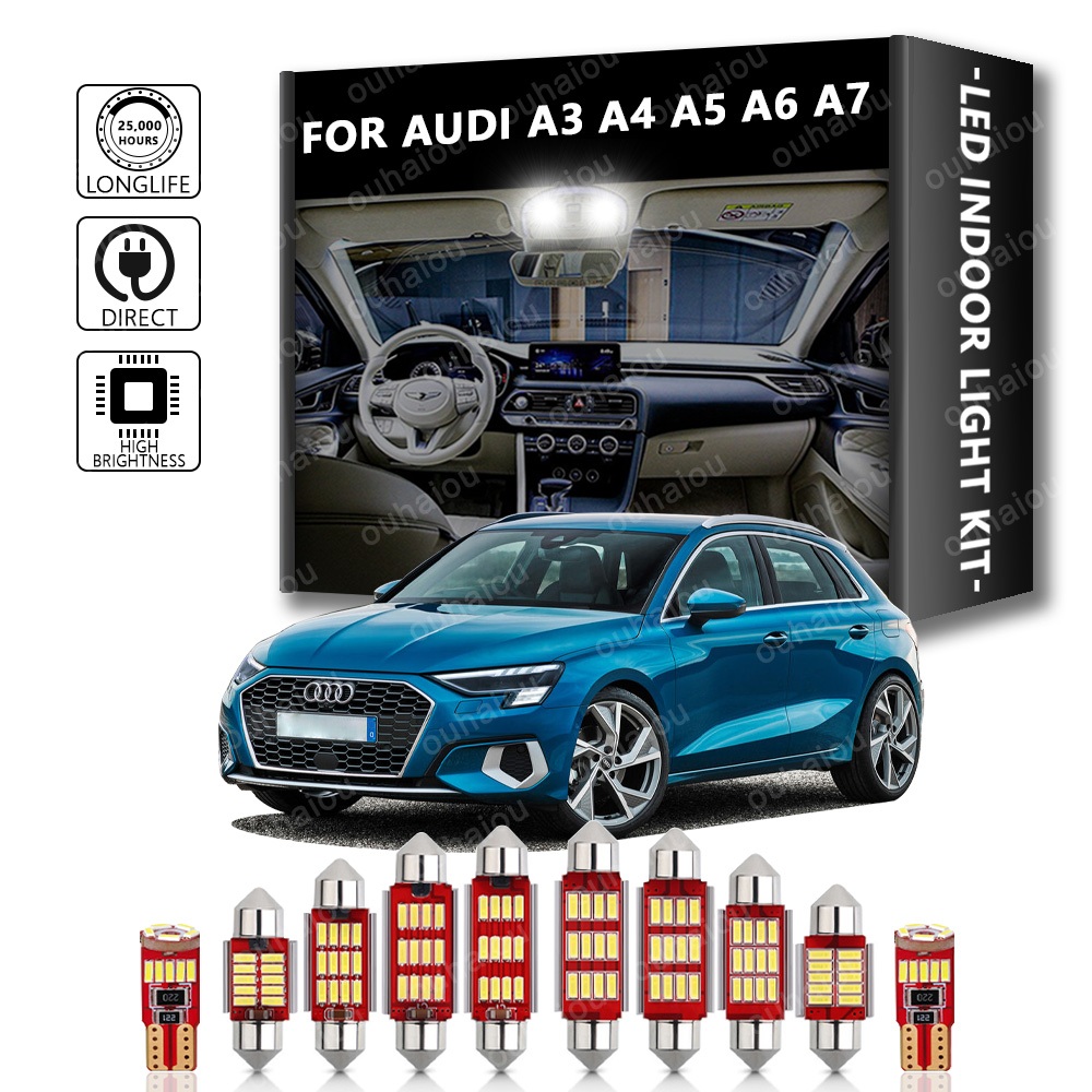 สําหรับ Audi A3 8L 8V 8P A4 B5 B6 B7 B8 A5 A6 C5 C6 C7 A7 รถ Canbus ในร่มโดม Trunk Light Kit