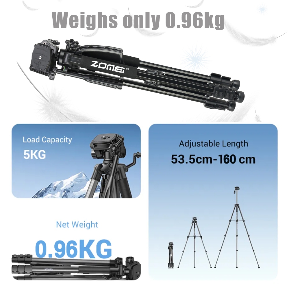 Camera tripod Zomei q120 กล้องอลูมิเนียมระดับมืออาชีพขาตั้งกล้อง 160CM 5KG DSLR ขากล้องมือถือ ขาตั้งกล้องliveสด ขาตั้งกล้องแบบ 3 ขา tripod for camera ขาตั้งกล้อง