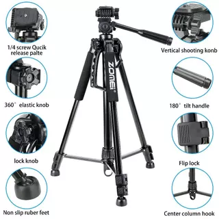 Camera tripod Zomei q120 กล้องอลูมิเนียมระดับมืออาชีพขาตั้งกล้อง 160CM 5KG DSLR ขามือถือ ขาตั้งliveสด ตั้งแบบ 3 tripod for camera กล้อง