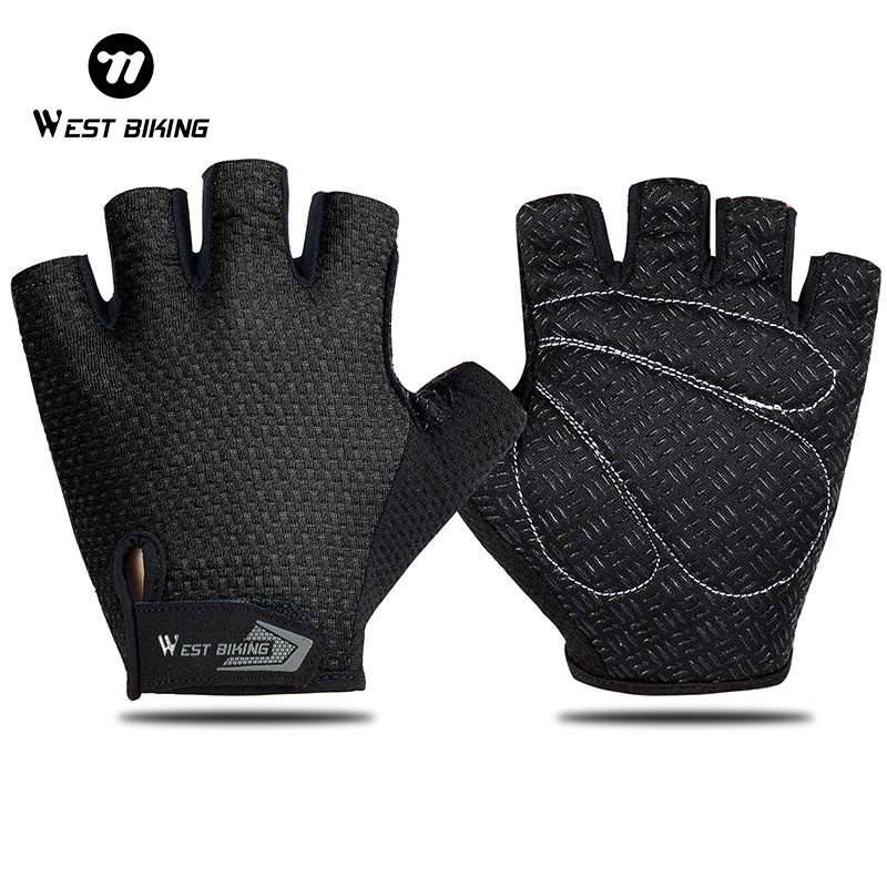 WEST BIKING ถุงมือครึ่งนิ้วระบายอากาศสําหรับปั่นจักรยาน