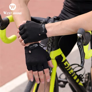 WEST BIKING ถุงมือครึ่งนิ้วระบายอากาศสําหรับปั่นจักรยาน