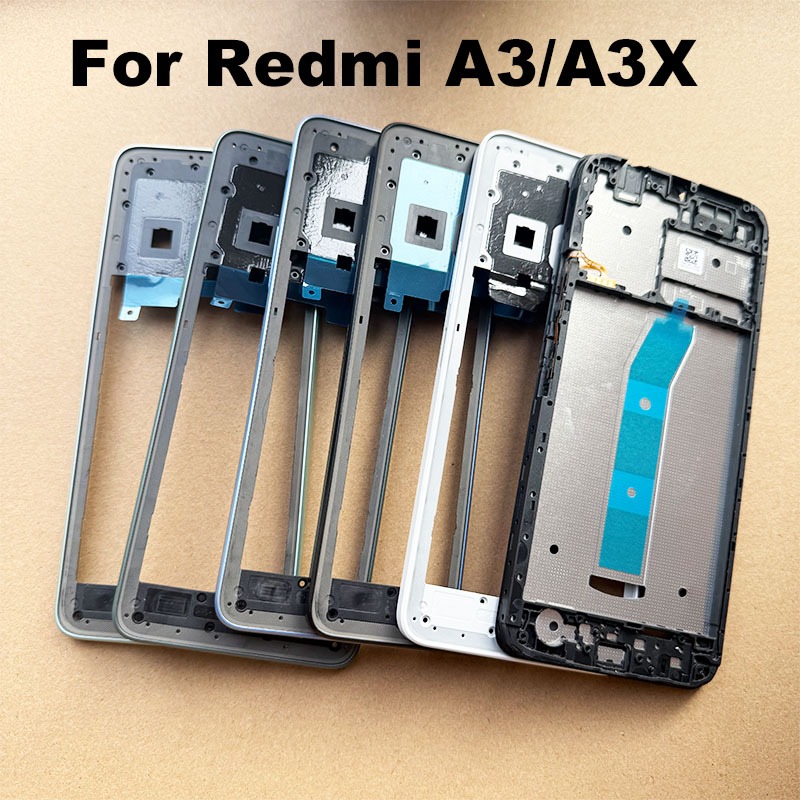 สําหรับ Xiaomi Redmi A3 A3x กรอบกลางฝาครอบด้านหน้าแชสซีด้านหลังแผ่น LCD ผู้ถือเปลี่ยน