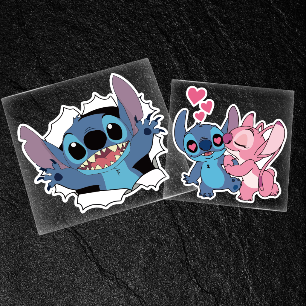 Stitch Star Treasure สติ๊กเกอร์ติดรถยนต์ฝาถังน้ํามันเชื้อเพลิงการ์ตูนตกแต่ง Scratch Block Body Car รถยนต์ไฟฟ้าสติกเกอร์ขนาดเล็ก