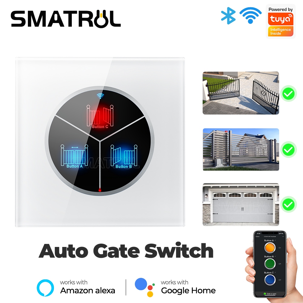 Smatrul WIFI Tuya สมาร์ทบ้านอัตโนมัติโรงรถประตูไฟฟ้าเปิดประตู Wall Touch EU สวิท
