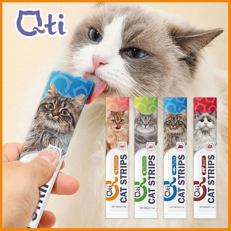 Qti ขนมเเมวเลีย 15g มี 4 รสชาติ ขนมแมว อาหารแมว ขนมแมวเลีย​ เลีย อาหาร ขนมทาส แสนอร่อย รสชาติอร่อยถูกใจน้องแมว
