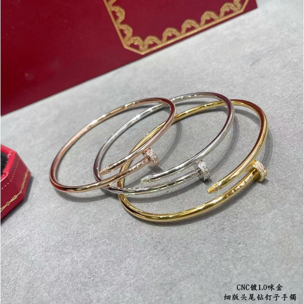 V-gold บางพร้อมสร้อยข้อมือเล็บเพชร/กระบวนการ CNC