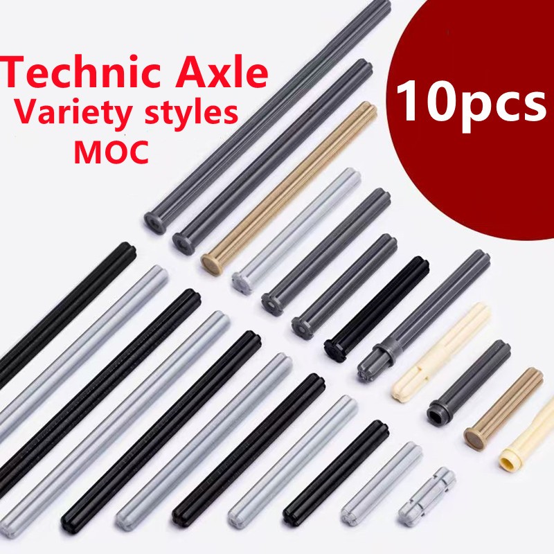 Technic Axle with Stop Stud 10pcs อิฐอะไหล่พิเศษ 32062 ใช้งานร่วมกับ 3708 อนุภาคขนาดเล็ก MOC Buildin
