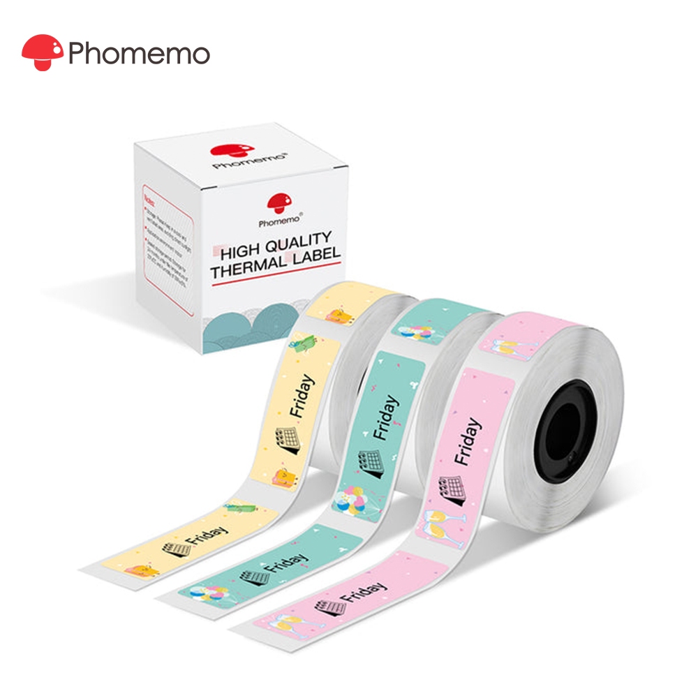 Phomemo 14X50mm รูปแบบสติกเกอร์ฉลากสําหรับเครื่องพิมพ์ D30/Q30/Q31 (3 ม้วน) for Thermal label sticke