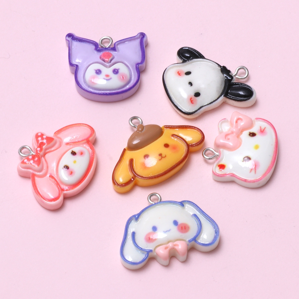 4 ชิ้นสุนัขน่ารักแมวกระต่าย Charms สัตว์เรซิ่นจี้เครื่องประดับ DIY