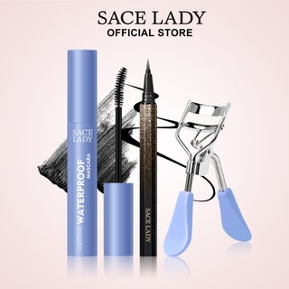 SACE LADY Eye Makeup Set Mascara+Liquid Eyeliner+Eyelash Curler Tools Cosmetics Makeup Set [Waterproof,Long Lasting]