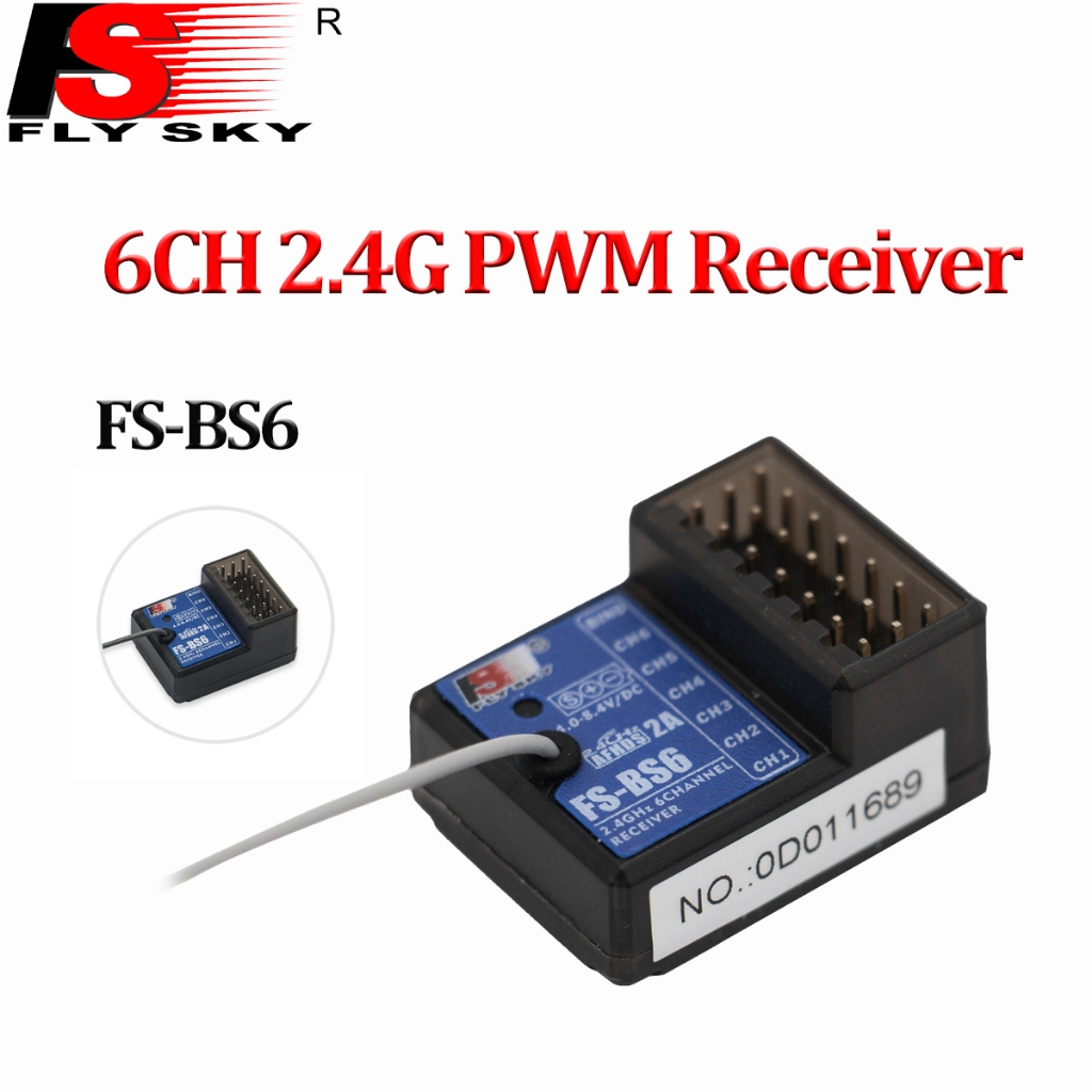Flysky FS-BS6 ตัวรับสัญญาณ 2.4 Ghz 6CH AFHDS2 สําหรับ FlySky FS-GT5 FS-IT4S เครื่องส่งสัญญาณ RC รถเร