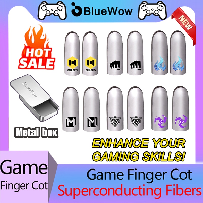 Bluewow ปลอกสวมนิ้วสําหรับเล่นเกมมืออาชีพ-ถุงมือปลายนิ้วสําหรับเล่นเกมบางเฉียบกันลื่นและป้องกันเหงื่อเหมาะสําหรับเกมมือถือเช่น MLBB, PUBG, CODM