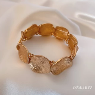 Dreyew ประกบกลมเรียบง่าย ​​สร้อยข้อมือโลหะ สร้อยข้อมือเรขาคณิตสไตล์เย็นเฉพาะ