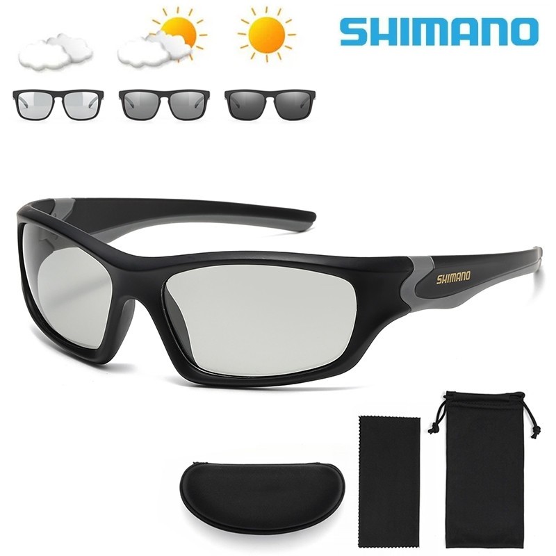 SHIMANO ชิมาโน่ โพลาไรซ์เปลี่ยนสีเลนส์ผู้ชายขี่จักรยานกีฬาแว่นกันแดดกลางแจ้งผู้หญิงพรีเมี่ยมเปลี่ยนสีแว่นกันแดดโพลาไรซ์