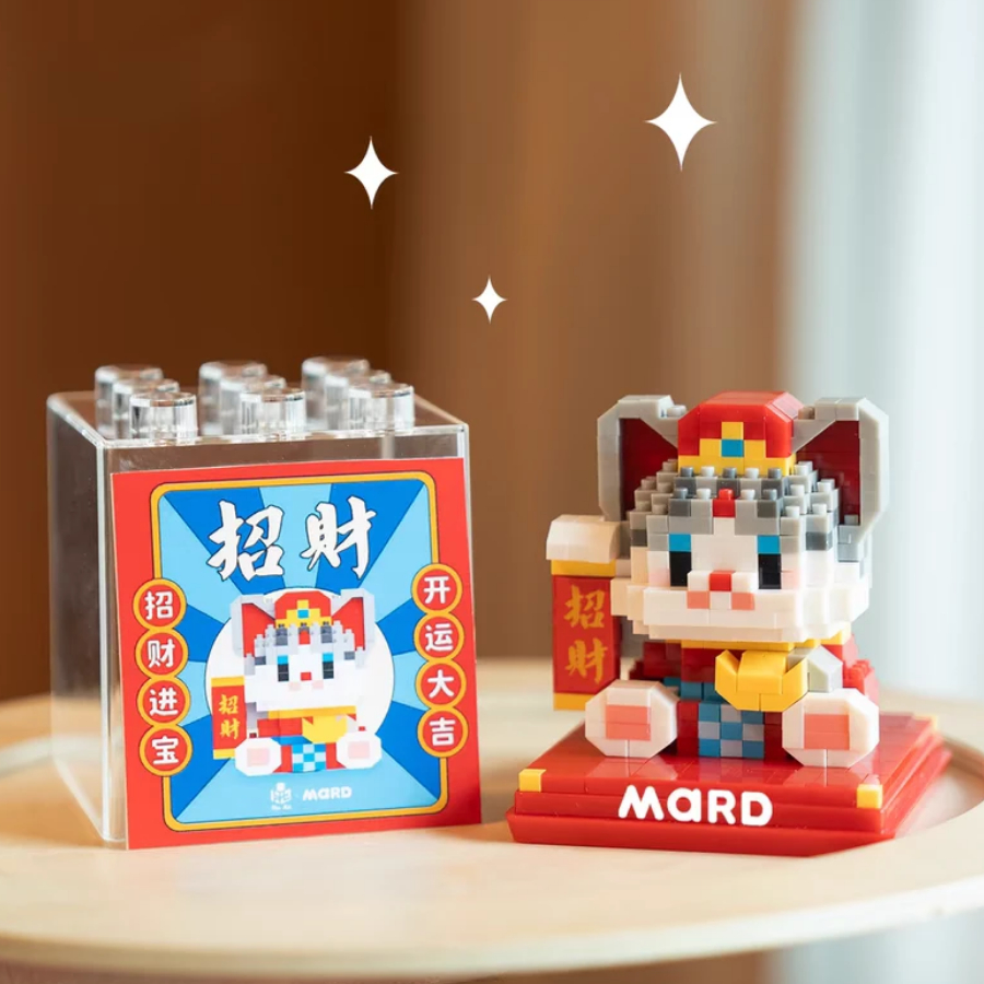 แมวนําโชค ตัวต่อ 😻 4 ลีลา โชคดี รัก รวย อมตะ ของเล่น โมเดลสัตว์ ของน่ารักๆ คริสมาส ของขวัญ Lucky Cat <Nancy> - รูปที่ 5