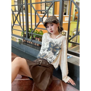 GAVELLA พร้อมส่ง🌟เสื้อยืดผู้หญิง แขนยาวเปิดไหล่ สไตล์ฤดูใบไม้ผลิและฤดูใบไม้ร่วง ใส่สบาย ชิคและเก๋ เสื้อยืดแขนยาว