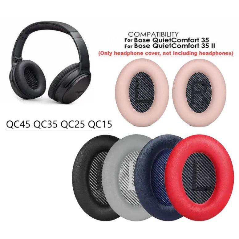 เปลี่ยนแผ่นรองหูฟังสําหรับ Bose QC45 QC35 QC35ll QC25 QC15 ฉนวนกันเสียงที่ดีป้องกันการเสื่อม ผ้าฝ้ายหน่วยความจํายืดหยุ่น