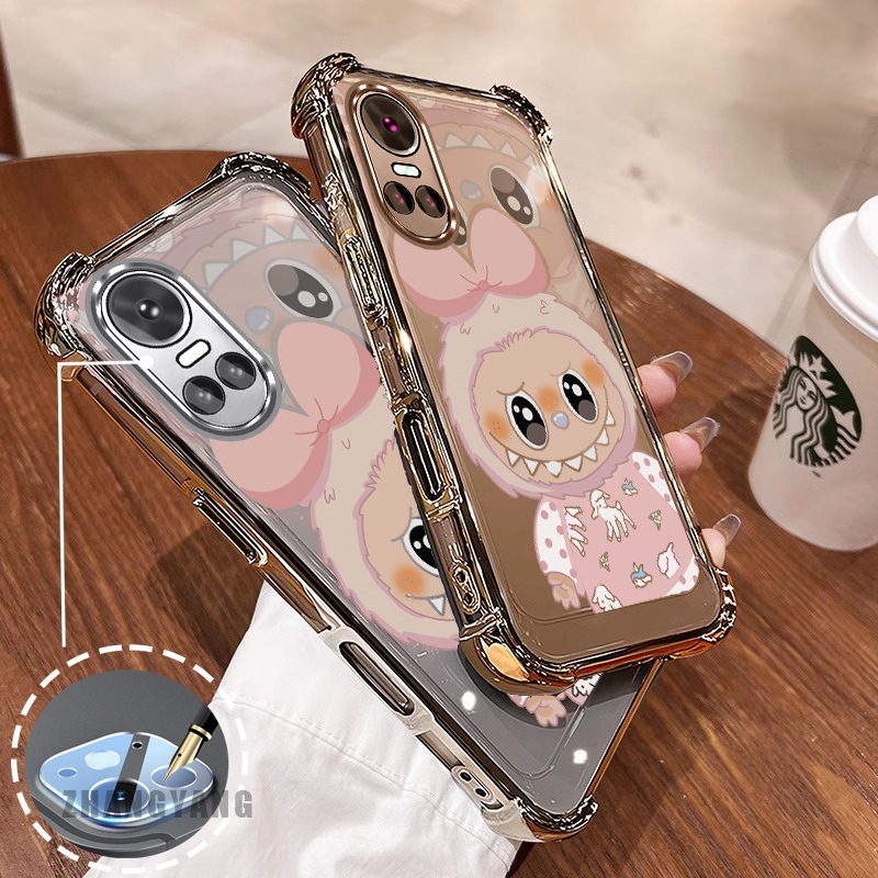 สําหรับ OPPO RENO 10 5G RENO 10 Pro 5G Electroplating สี่มุม anti fall เคสโทรศัพท์ความงามการ์ตูนและน่ารักการ์ตูนรูปแบบ TPU โทรศัพท์ซิลิโคนนุ่มกรณี