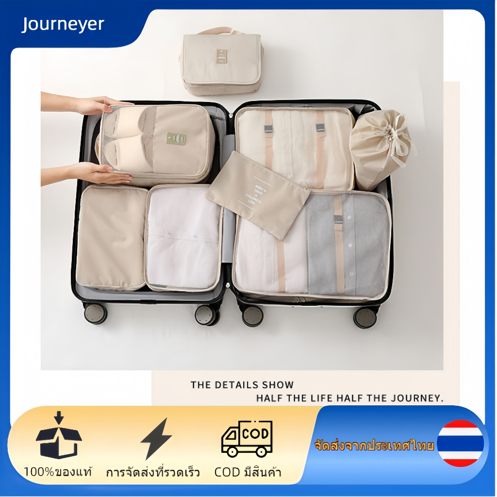 Journeyer 7 In 1 Travel Organizer กระเป๋าพับกันน้ํากระเป๋าเดินทางชุดกระเป๋าเดินทาง
