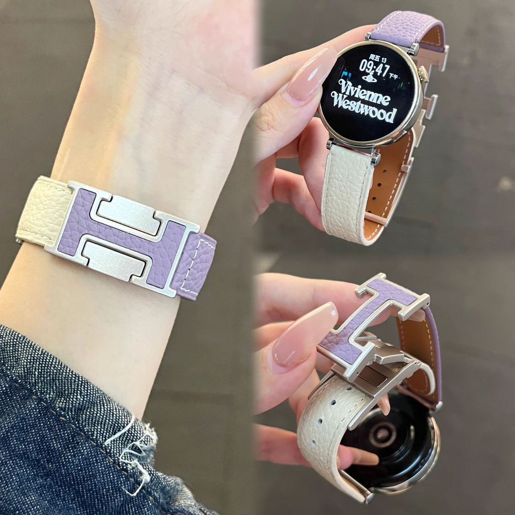 Original Huawei นาฬิกา 20mm22mm GT2e 2pro GT2 GT3 42mm46mm สายหนังแท้เหมาะสําหรับ Huawei Watch 3/3Pro Huawei Watch GT Runner แฟชั่นธุรกิจสายคล้อง