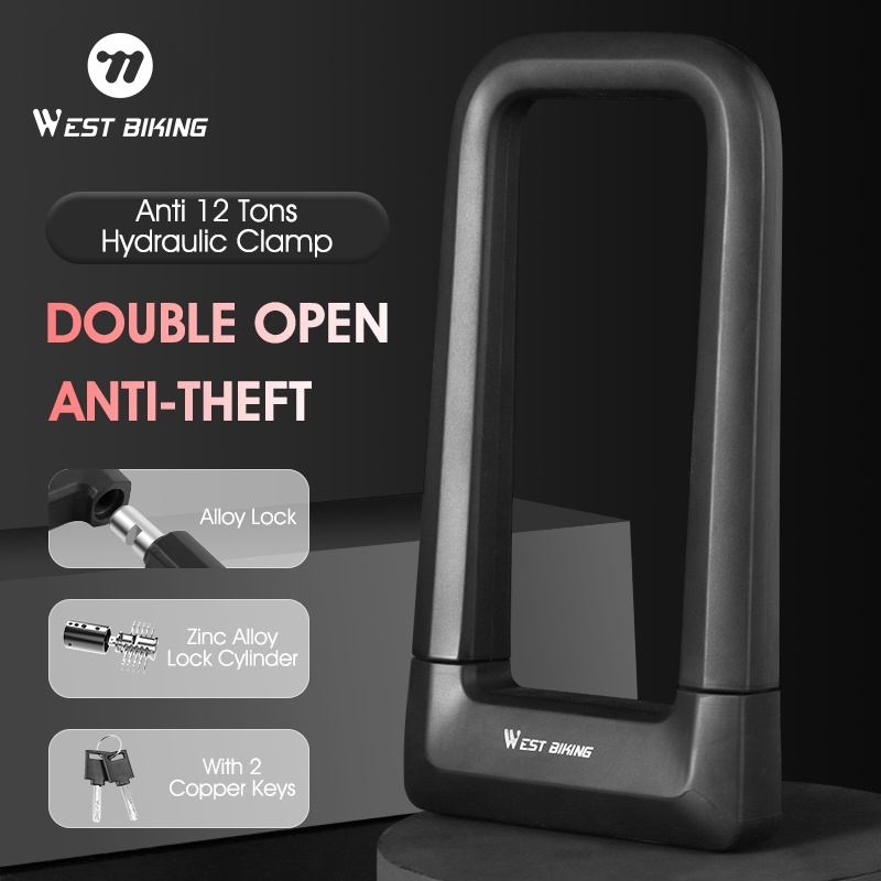 WEST BIKING จักรยาน Anti-Theft U ล็อคความปลอดภัย Mtb จักรยานเสือหมอบล็อครถจักรยานยนต์สกู๊ตเตอร์ล็อคขี่จักรยานอุปกรณ์จักรยาน