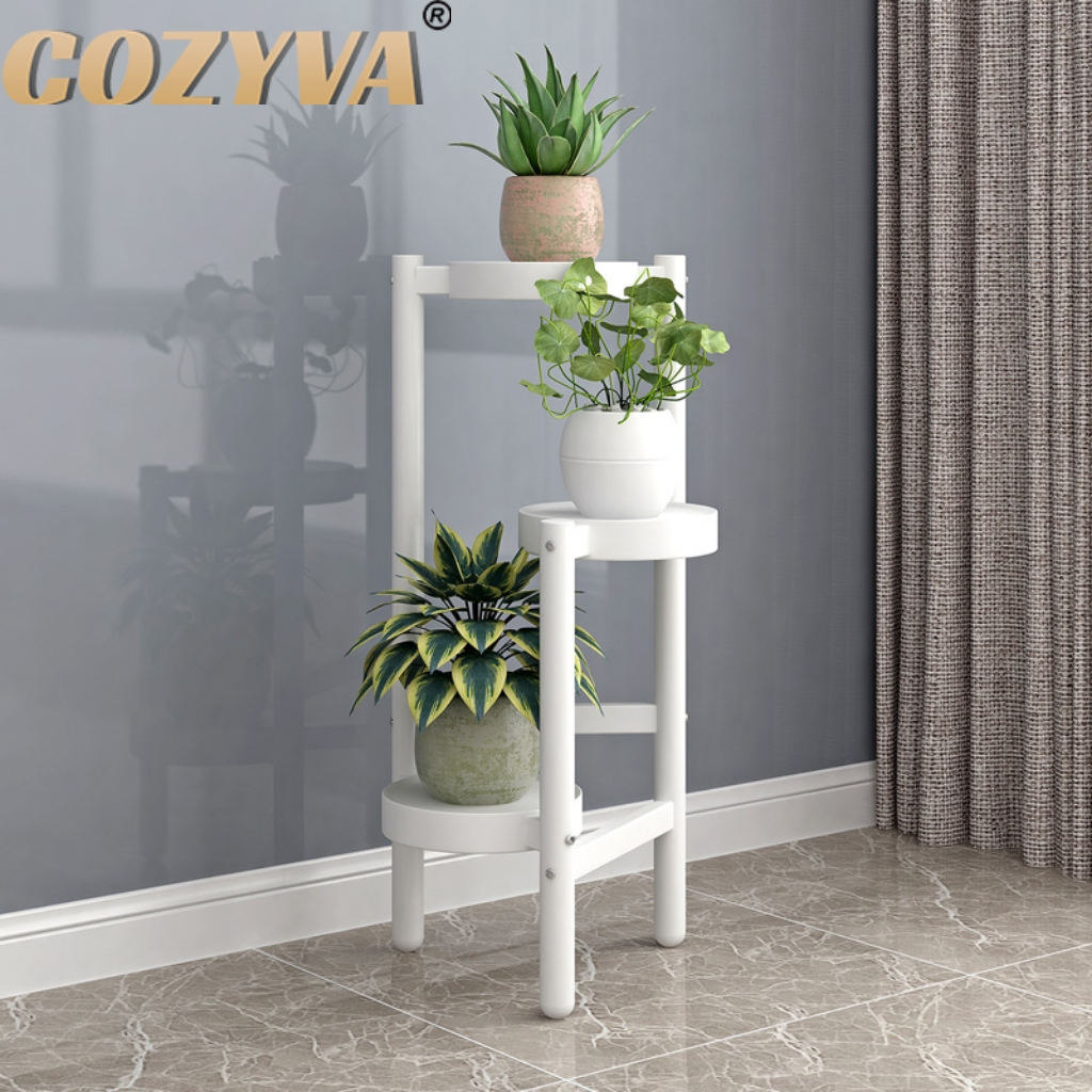 COZYVA ดอกไม้กลางแจ้งหลายกระถางยืนชาวไร่ในร่มแสดงตกแต่งบ้าน