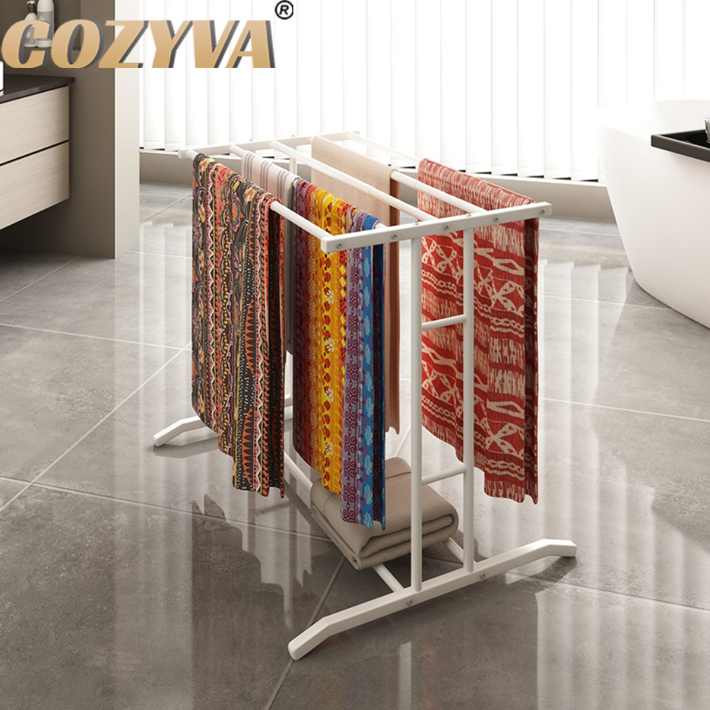 COZYVA ราวแขวนผ้าปรับระดับได้ ราวแขวนผ้า ราวแขวนผ้า เหมาะสําหรับ พูลไซด์ ห้องน้ํา ห้องนั่งเล่น