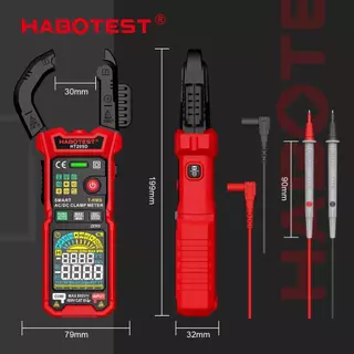 Habotest HT205 NVC แคลมป์มิเตอร์ 600A True RMS AC/DC Current Amp 10MHZ Meter