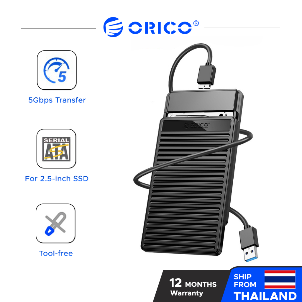 Orico 2.5 HDD SSD กรณี USB3.0/Type C ภายนอก HDD Enclosure รองรับ PC แล็ปท็อปทีวี PS4 (PDD25)