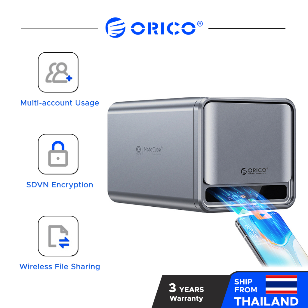 ORICO 5 Bay NAS MetaCube Pro พื้นที่เก็บข้อมูลระดับองค์กร รองรับการใช้งานหลายบัญชี การแบ่งปันข้อมูลที่เข้ารหัสแบบคู่ ทำงานได้ 7x24 ชั่วโมง (TS500)