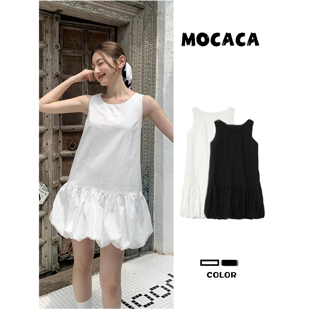 MOCACA White Evening Dress, เดรสสั้นผู้หญิง, ชุดเดรสแฟชั่น, มินิเดรส, ชุดคาเฟ่, ชุดสวย